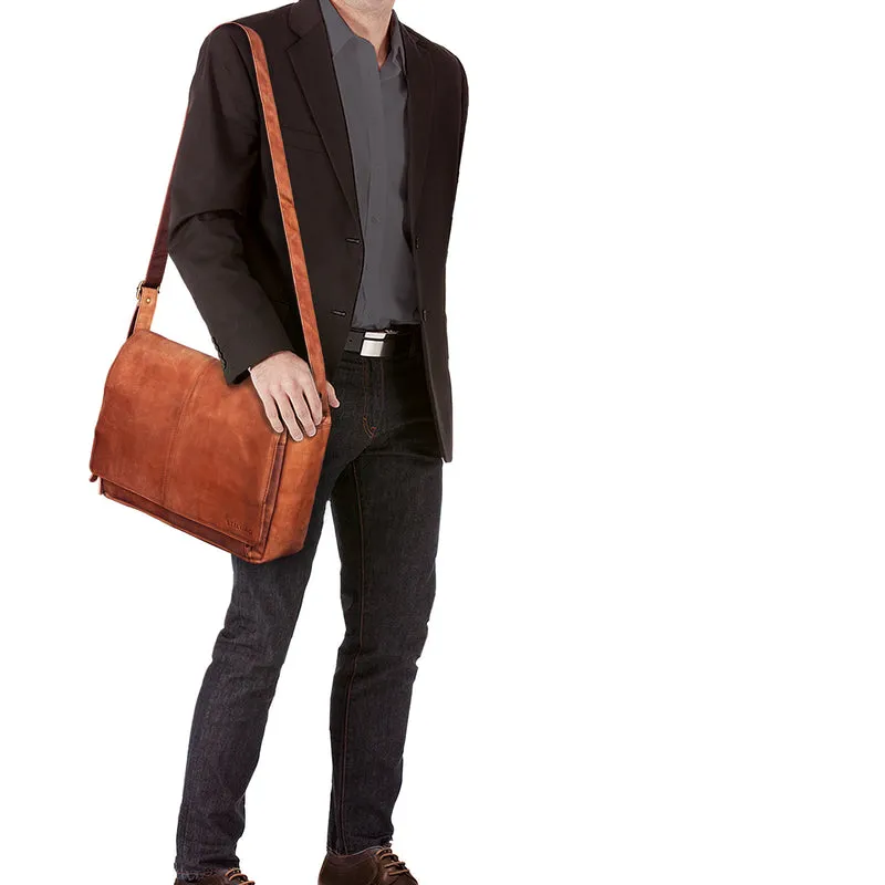 "Alex" Vintage Ledertasche Männer Frauen Businesstasche zum Umhängen 15,6 Zoll