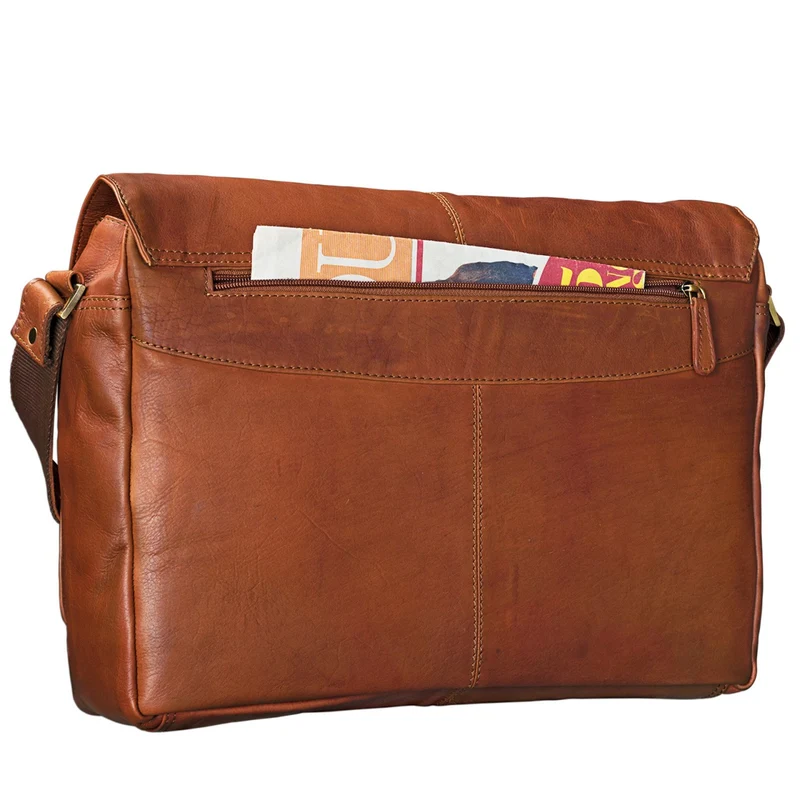 "Alex" Vintage Ledertasche Männer Frauen Businesstasche zum Umhängen 15,6 Zoll