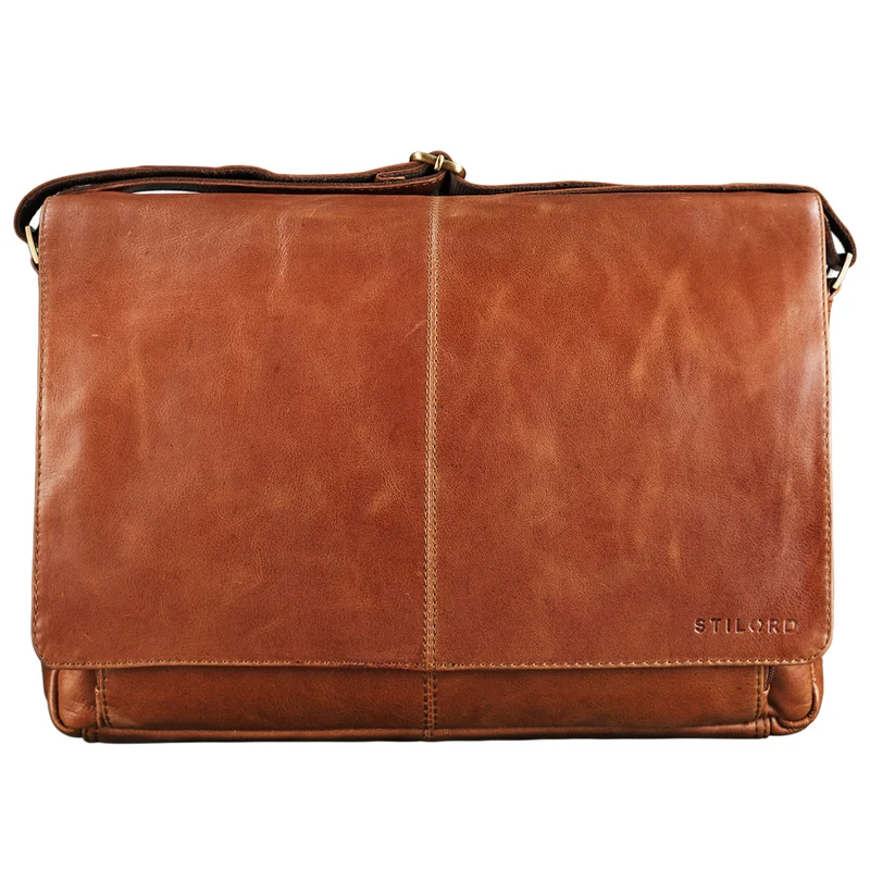 "Alex" Vintage Ledertasche Männer Frauen Businesstasche zum Umhängen 15,6 Zoll
