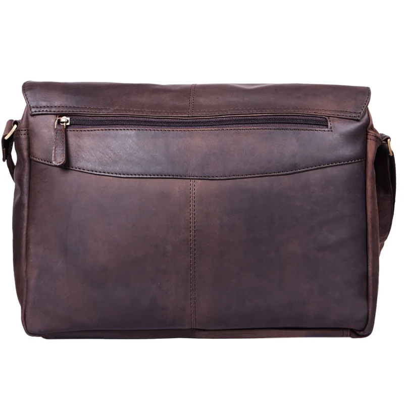 "Alex" Vintage Ledertasche Männer Frauen Businesstasche zum Umhängen 15,6 Zoll