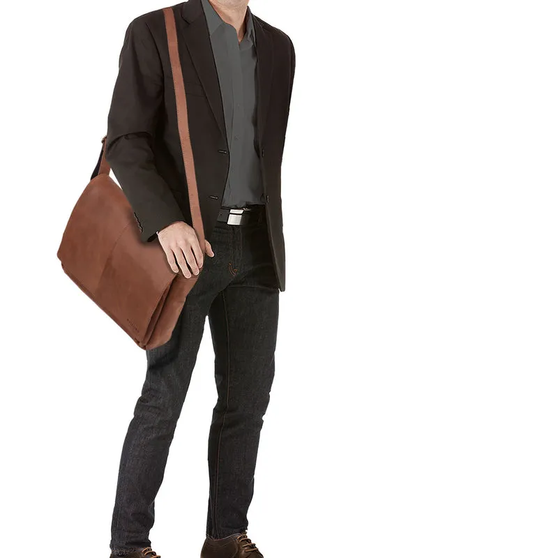 "Alex" Vintage Ledertasche Männer Frauen Businesstasche zum Umhängen 15,6 Zoll