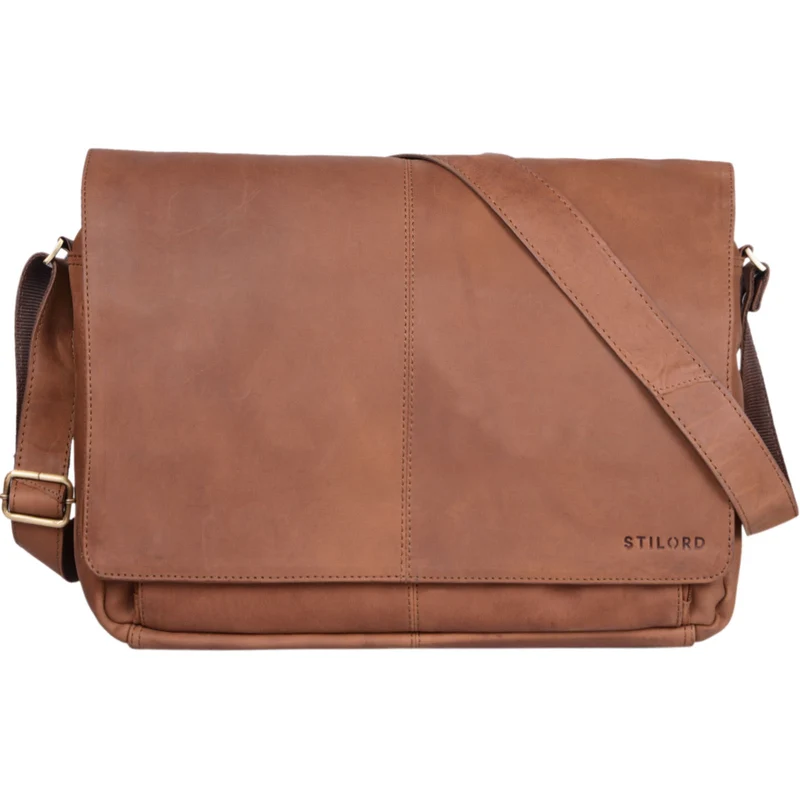 "Alex" Vintage Ledertasche Männer Frauen Businesstasche zum Umhängen 15,6 Zoll