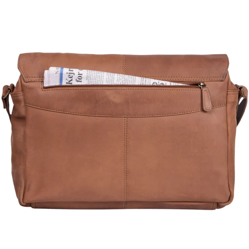 "Alex" Vintage Ledertasche Männer Frauen Businesstasche zum Umhängen 15,6 Zoll