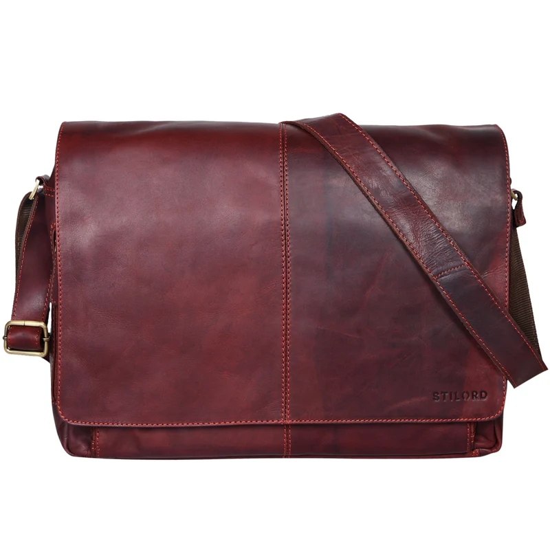 "Alex" Vintage Ledertasche Männer Frauen Businesstasche zum Umhängen 15,6 Zoll