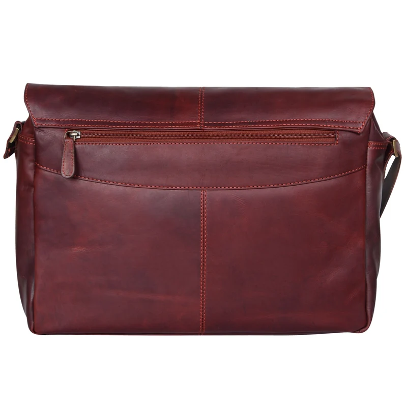 "Alex" Vintage Ledertasche Männer Frauen Businesstasche zum Umhängen 15,6 Zoll