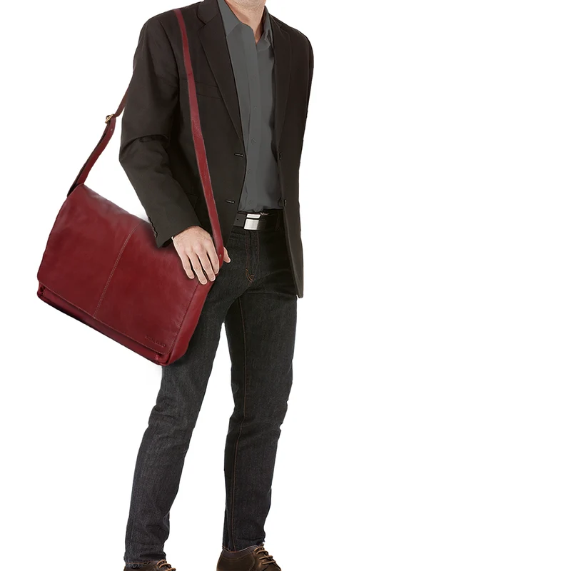 "Alex" Vintage Ledertasche Männer Frauen Businesstasche zum Umhängen 15,6 Zoll