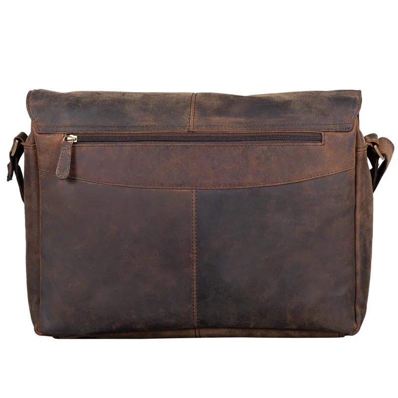 "Alex" Vintage Ledertasche Männer Frauen Businesstasche zum Umhängen 15,6 Zoll