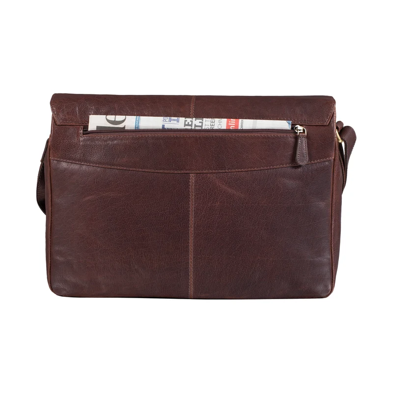 "Alex" Vintage Ledertasche Männer Frauen Businesstasche zum Umhängen 15,6 Zoll