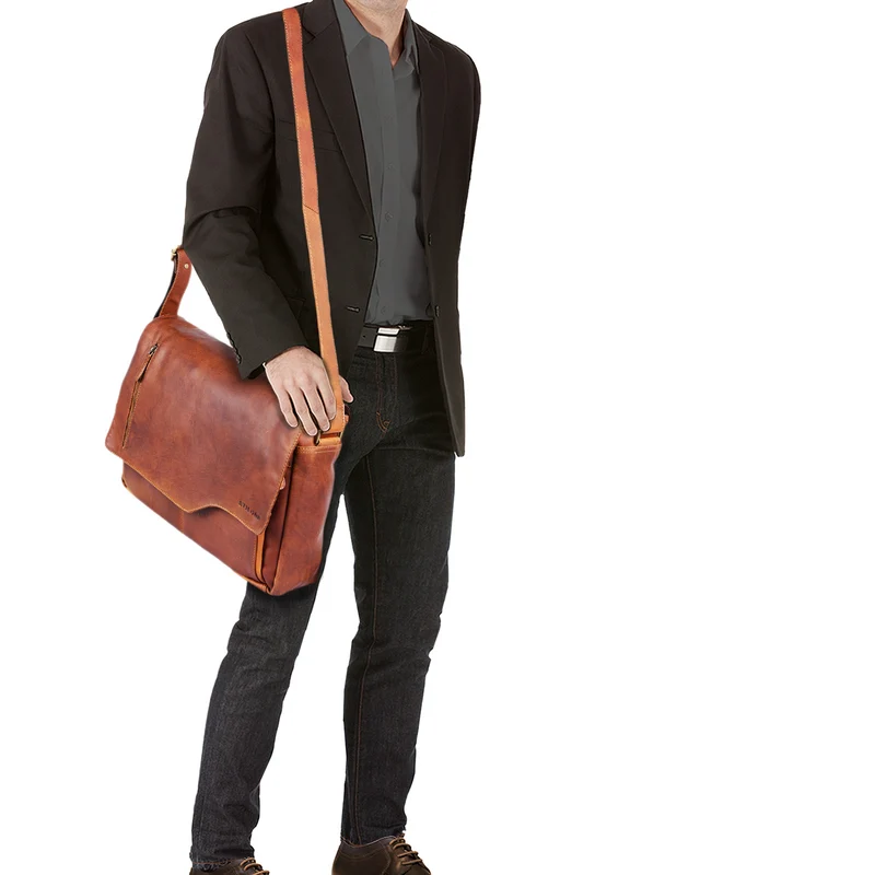 "Marlon" Elegante Ledertasche Herren Business mit 15.6 Zoll Laptop-Fach