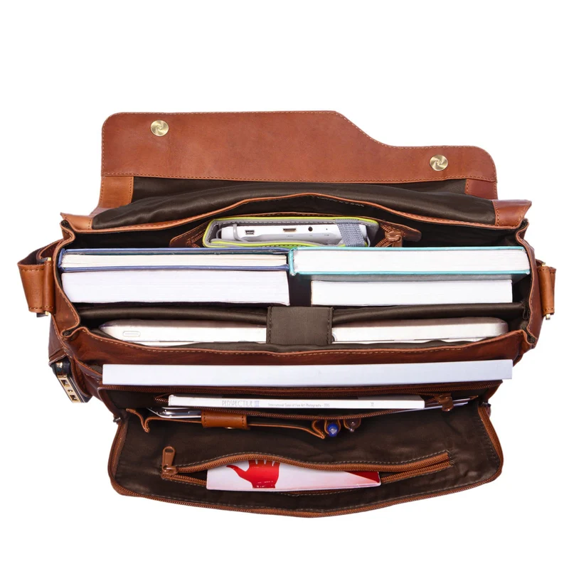 "Marlon" Elegante Ledertasche Herren Business mit 15.6 Zoll Laptop-Fach