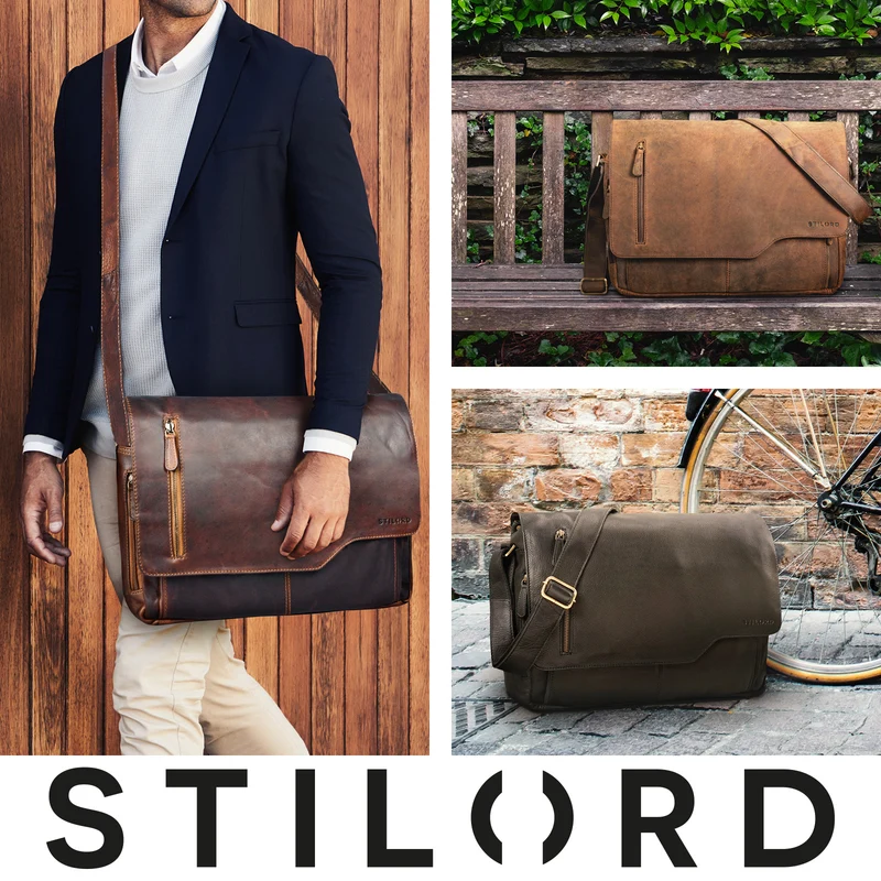 "Marlon" Elegante Ledertasche Herren Business mit 15.6 Zoll Laptop-Fach