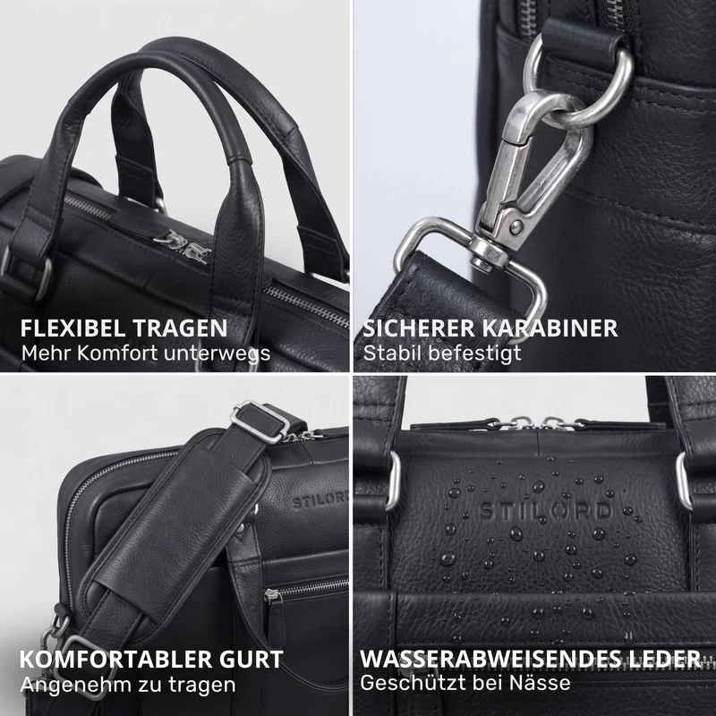 "Nico" Große Businesstasche aus Hochwertigem Leder 15.6 Zoll