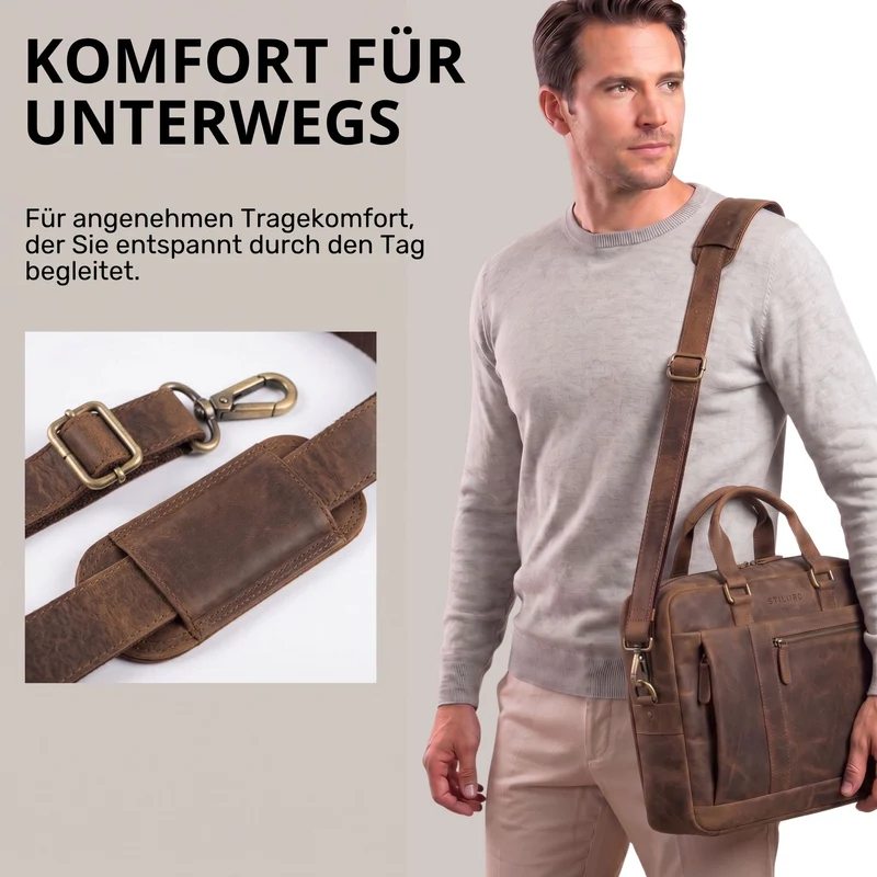 "Nico" Große Businesstasche aus Hochwertigem Leder 15.6 Zoll