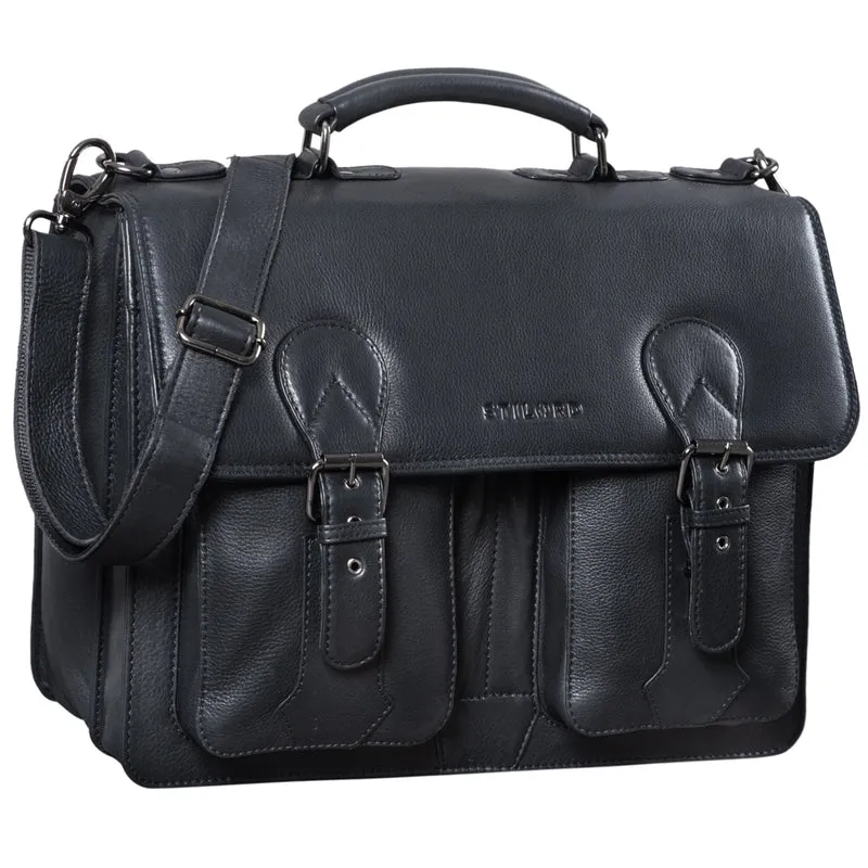 "Kronos" Aktentasche Herren Lehrertasche Echtleder Groß