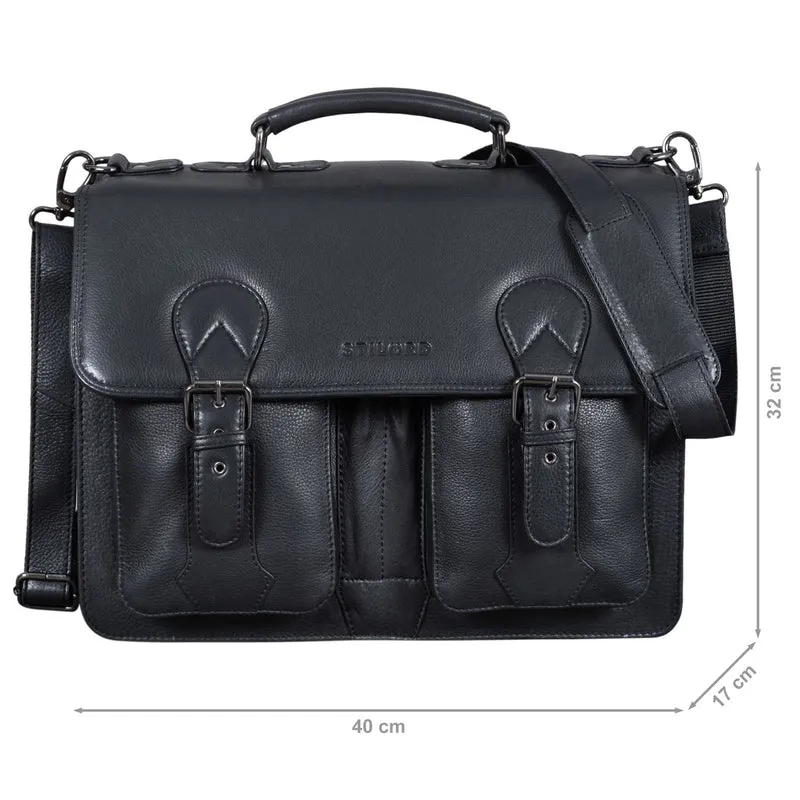 "Kronos" Aktentasche Herren Lehrertasche Echtleder Groß