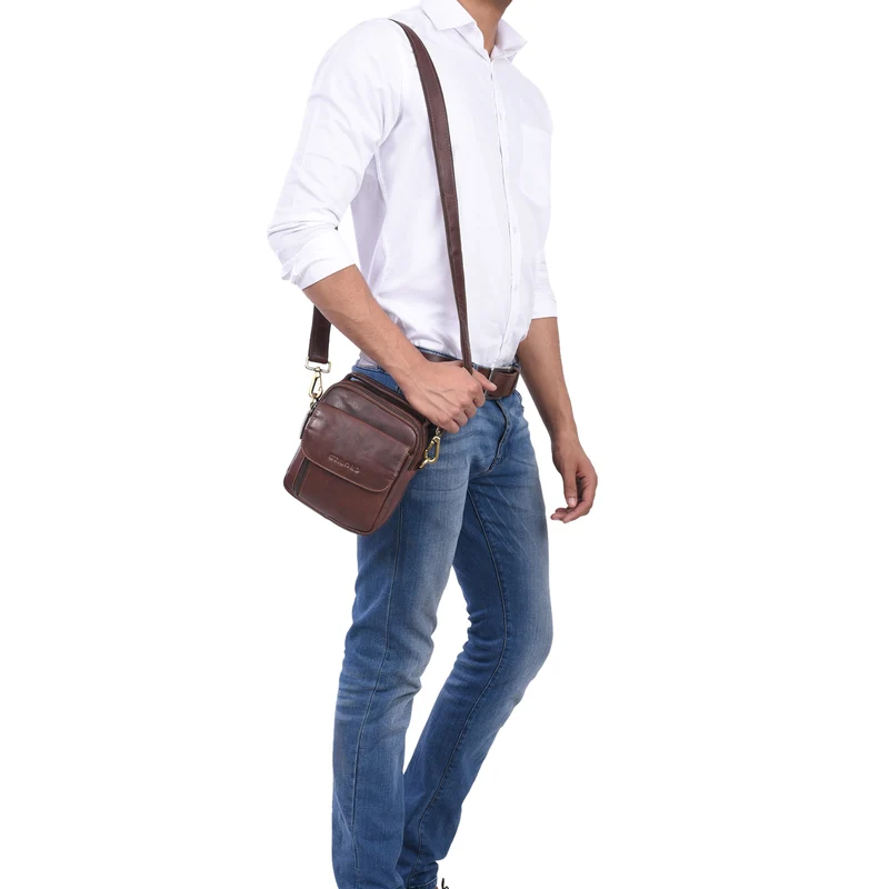 "Keith" Kleine Herrentasche Leder