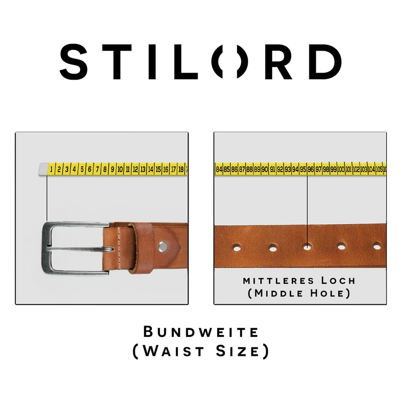 Ledergürtel Männer Elegant 34 mm Kürzbar