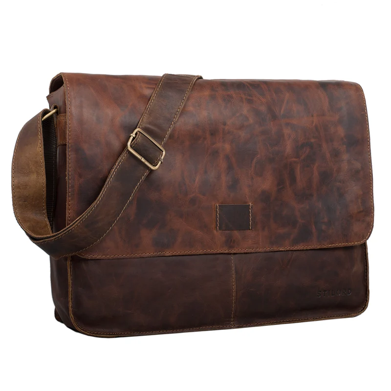 "Hannes" Umhängetasche Leder Vintage braun