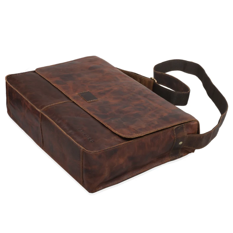 "Hannes" Umhängetasche Leder Vintage braun