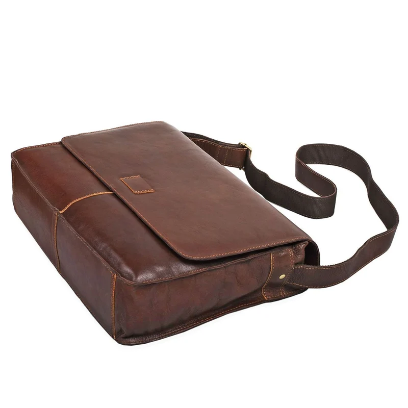 "Hannes" Umhängetasche Leder Vintage braun