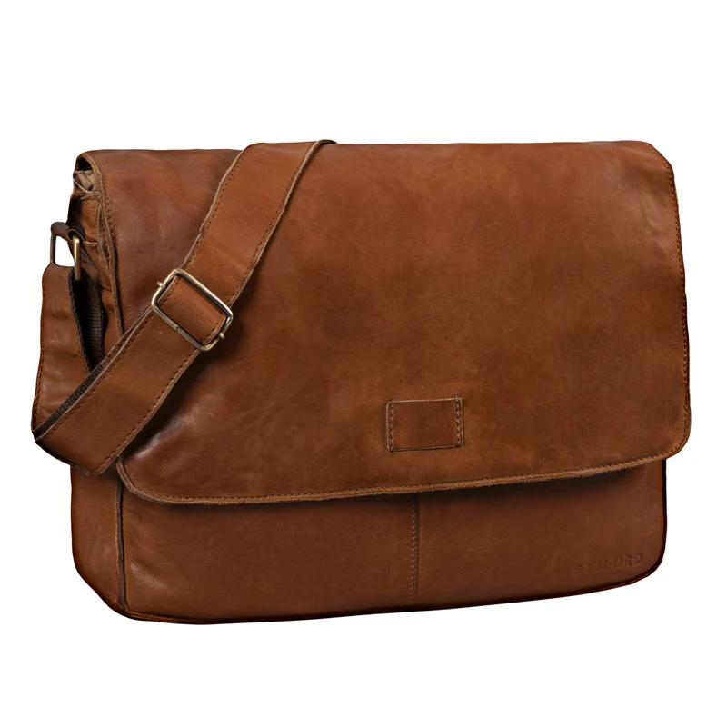 "Hannes" Umhängetasche Leder Vintage braun