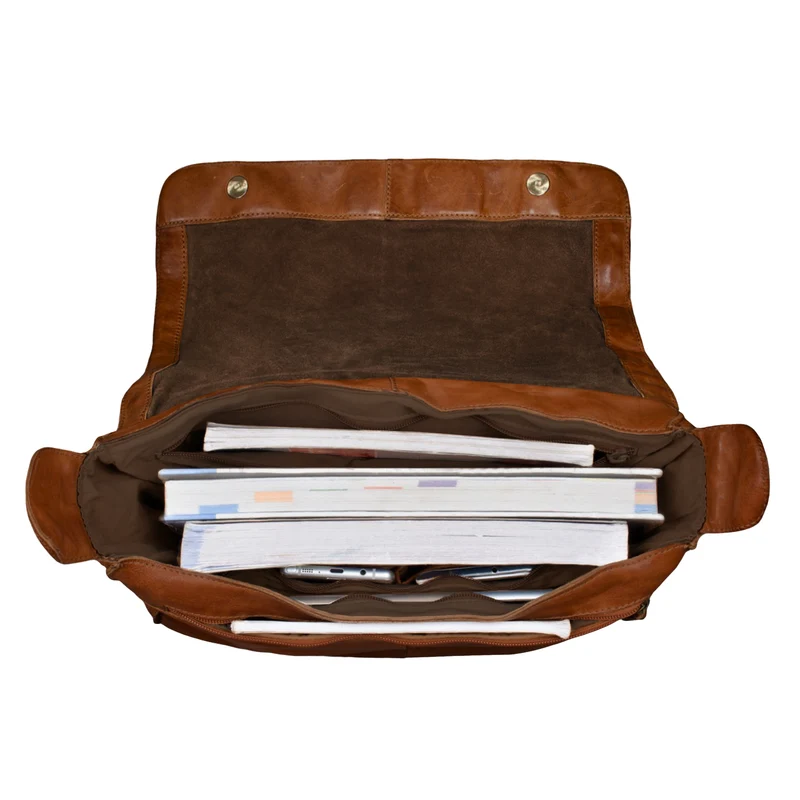 "Hannes" Umhängetasche Leder Vintage braun