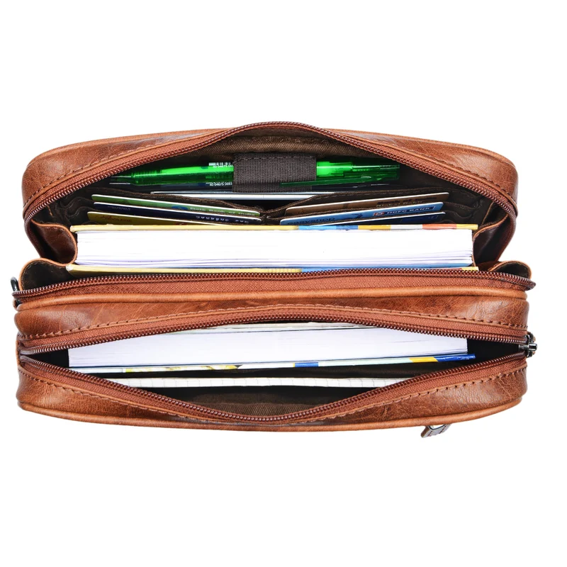 "Nero" Vintage Handgelenktasche Clutch Herren Echtleder