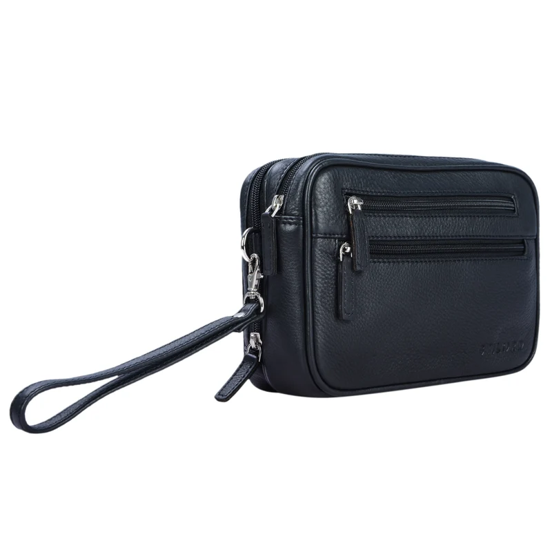 "Nero" Vintage Handgelenktasche Clutch Herren Echtleder