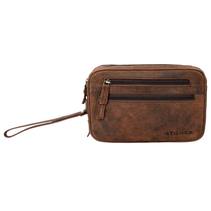 "Nero" Vintage Handgelenktasche Clutch Herren Echtleder