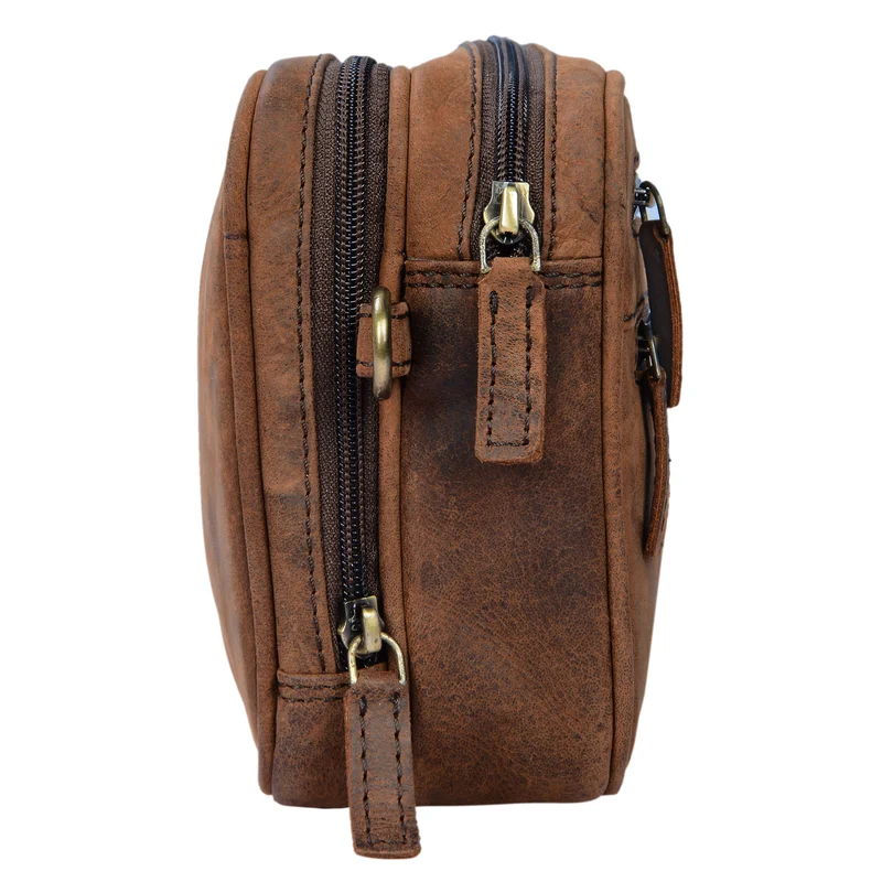 "Nero" Vintage Handgelenktasche Clutch Herren Echtleder