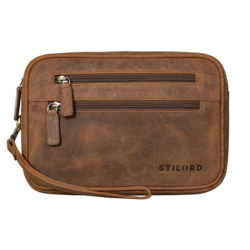 "Nero" Vintage Handgelenktasche Clutch Herren Echtleder