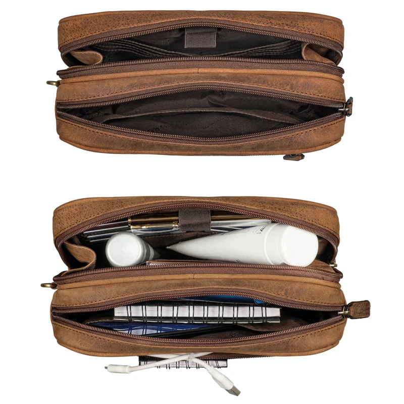 "Nero" Vintage Handgelenktasche Clutch Herren Echtleder