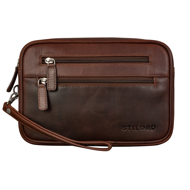 "Nero" Vintage Handgelenktasche Clutch Herren Echtleder