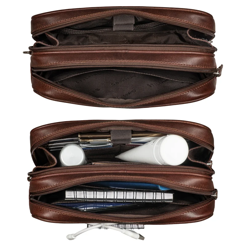 "Nero" Vintage Handgelenktasche Clutch Herren Echtleder