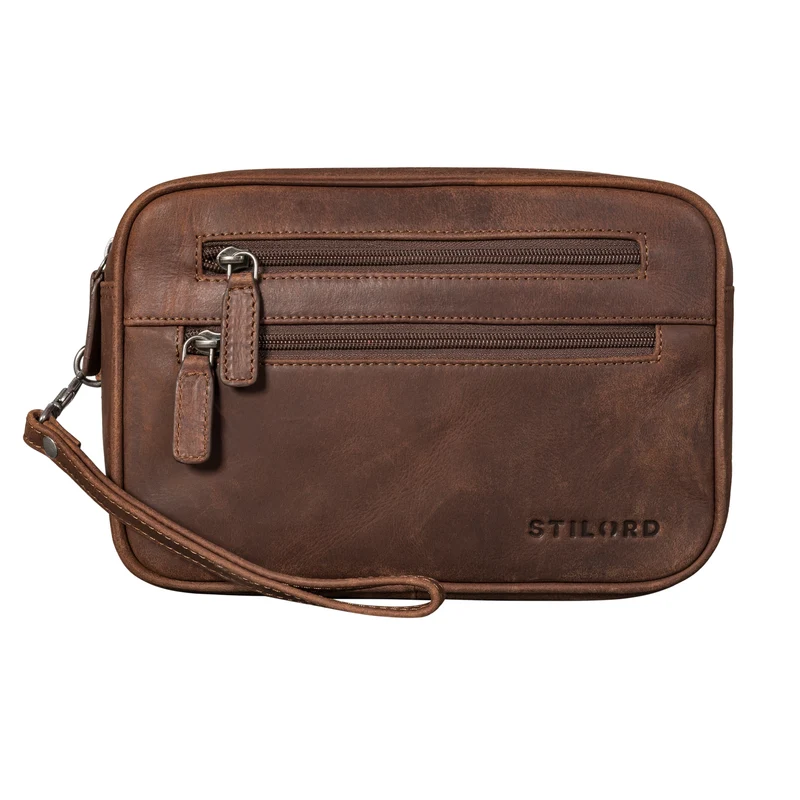 "Nero" Vintage Handgelenktasche Clutch Herren Echtleder