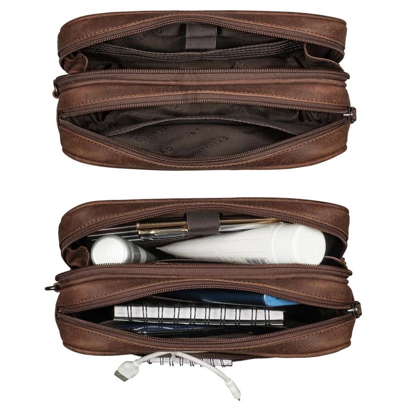 "Nero" Vintage Handgelenktasche Clutch Herren Echtleder