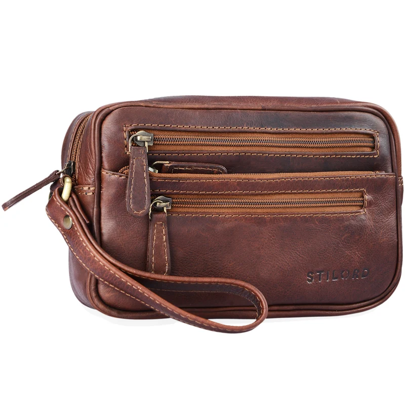 "Valerio" Handgelenktasche Herren Leder