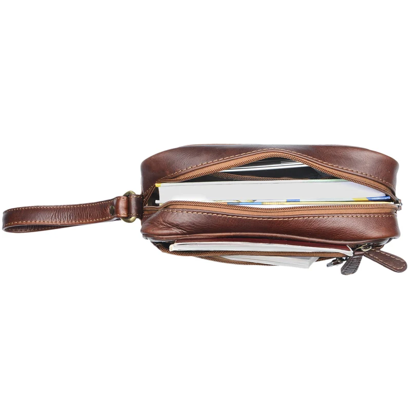 "Valerio" Handgelenktasche Herren Leder