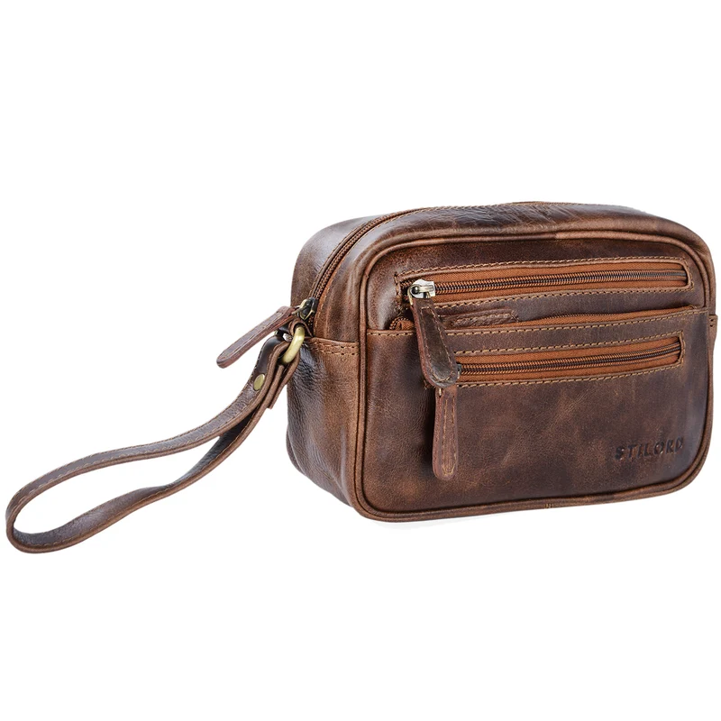 "Valerio" Handgelenktasche Herren Leder