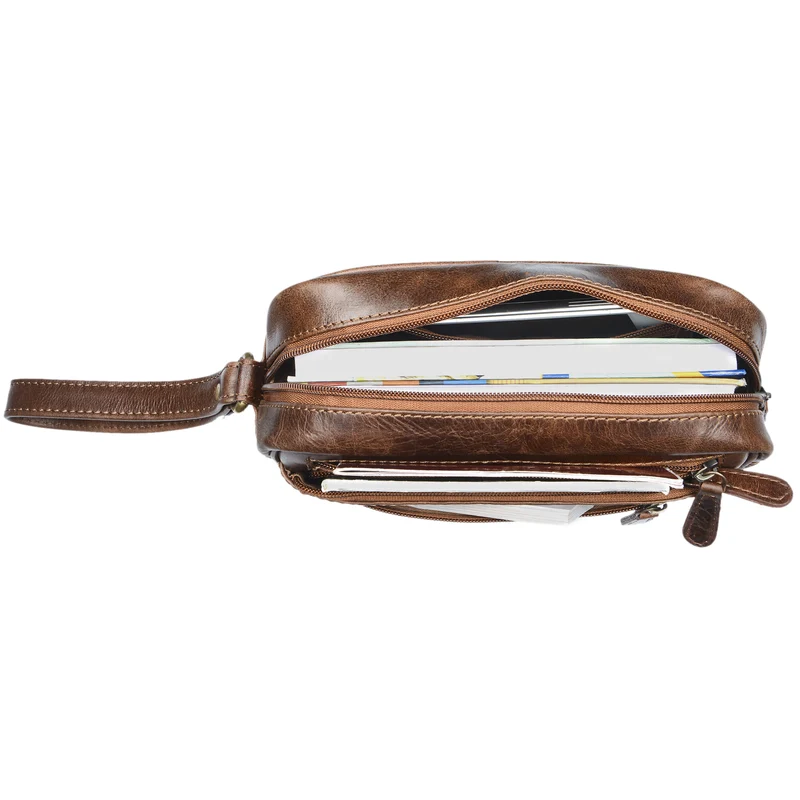 "Valerio" Handgelenktasche Herren Leder