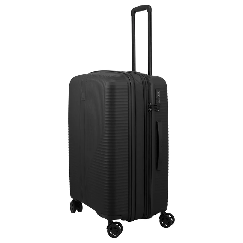 Travelite Air Stripe - 4-Rollen-Trolley Set 3tlg. erw. L/M/S (Slim) (black)
