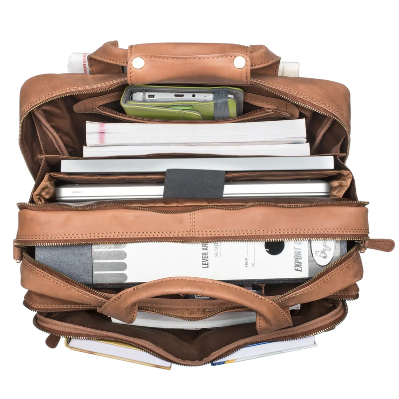 "Explorer" Lehrertasche Leder Herren Damen 10 Fächer