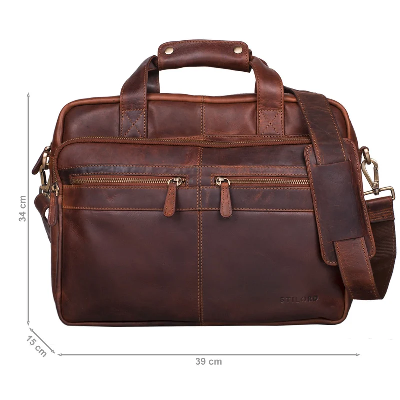 "Explorer" Lehrertasche Leder Herren Damen 10 Fächer