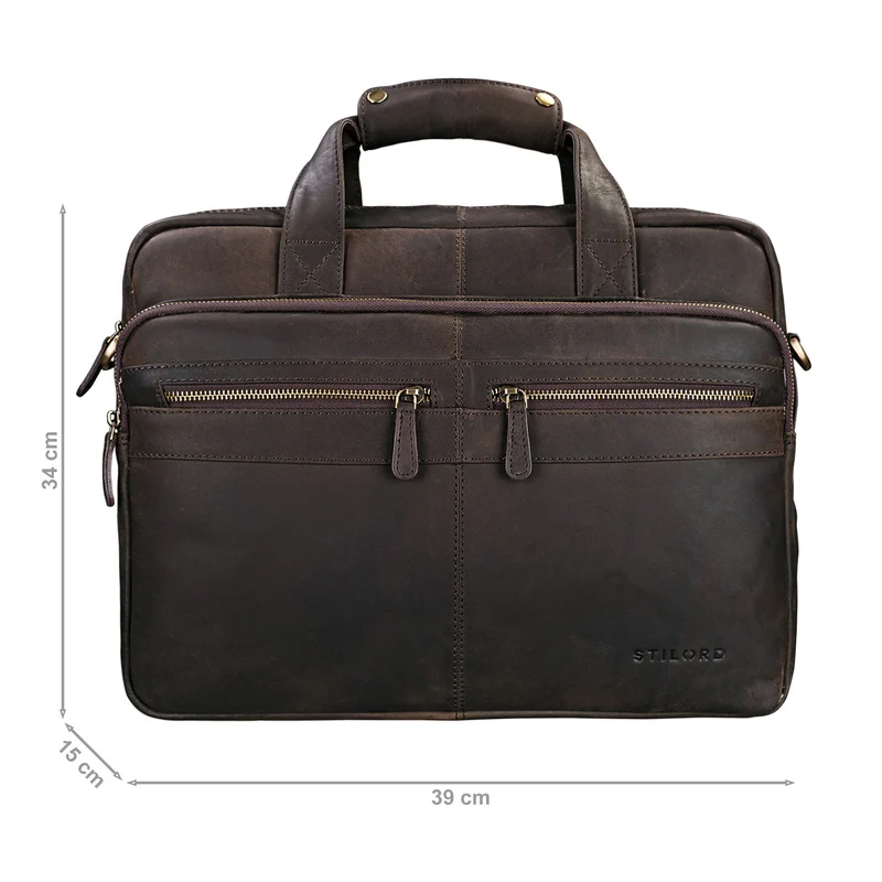 "Explorer" Lehrertasche Leder Herren Damen 10 Fächer