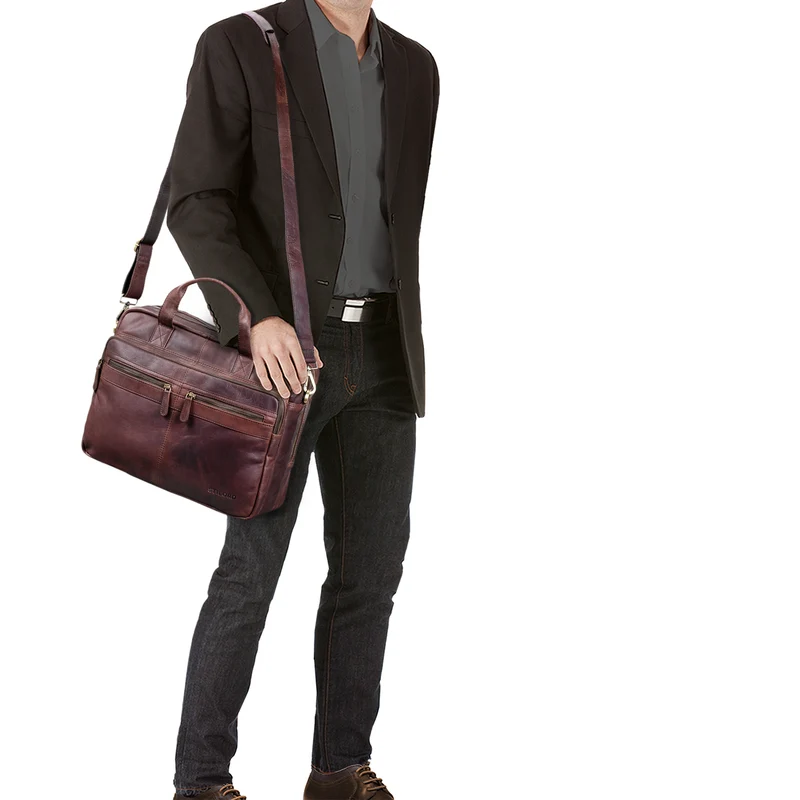 "Explorer" Lehrertasche Leder Herren Damen 10 Fächer