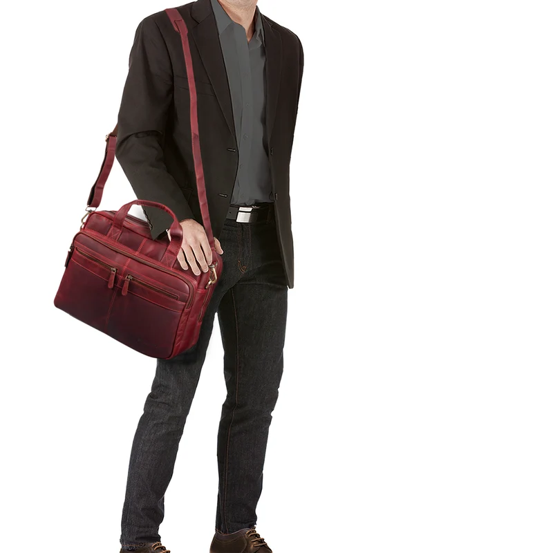 "Explorer" Lehrertasche Leder Herren Damen 10 Fächer
