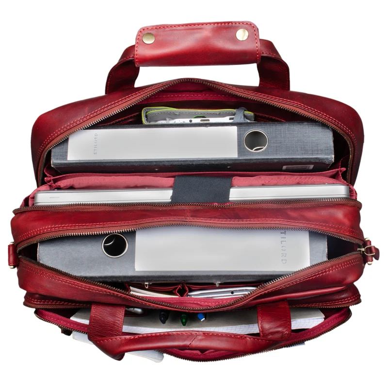 "Explorer" Lehrertasche Leder Herren Damen 10 Fächer