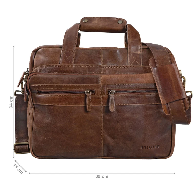 "Explorer" Lehrertasche Leder Herren Damen 10 Fächer