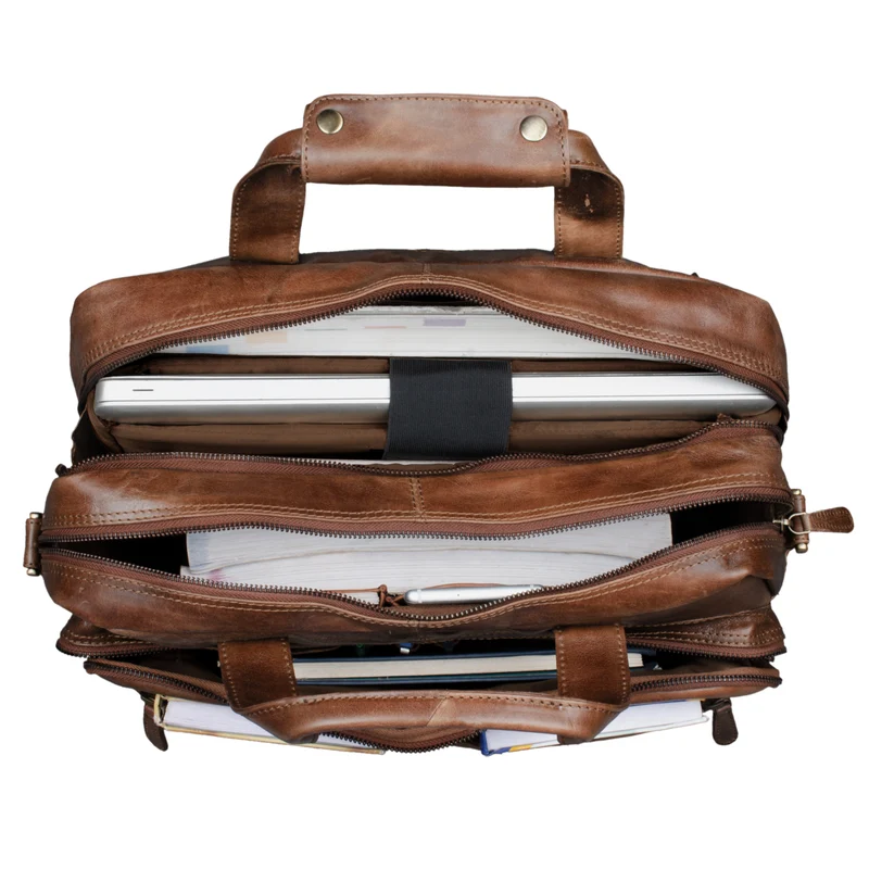 "Explorer" Lehrertasche Leder Herren Damen 10 Fächer
