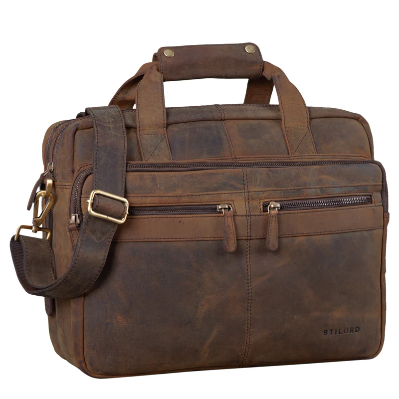 "Explorer" Lehrertasche Leder Herren Damen 10 Fächer